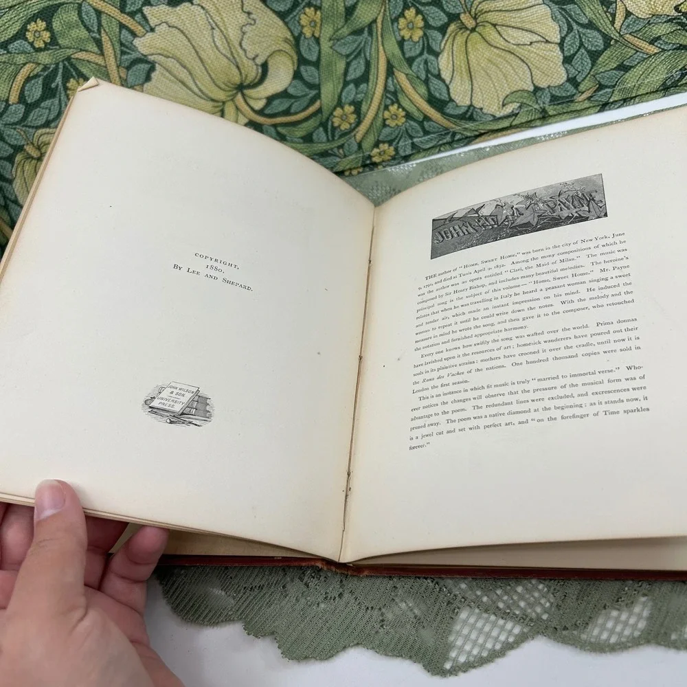 Antique 1880 Home Sweet Home Book 1880 Victorian Song and Poem Edition